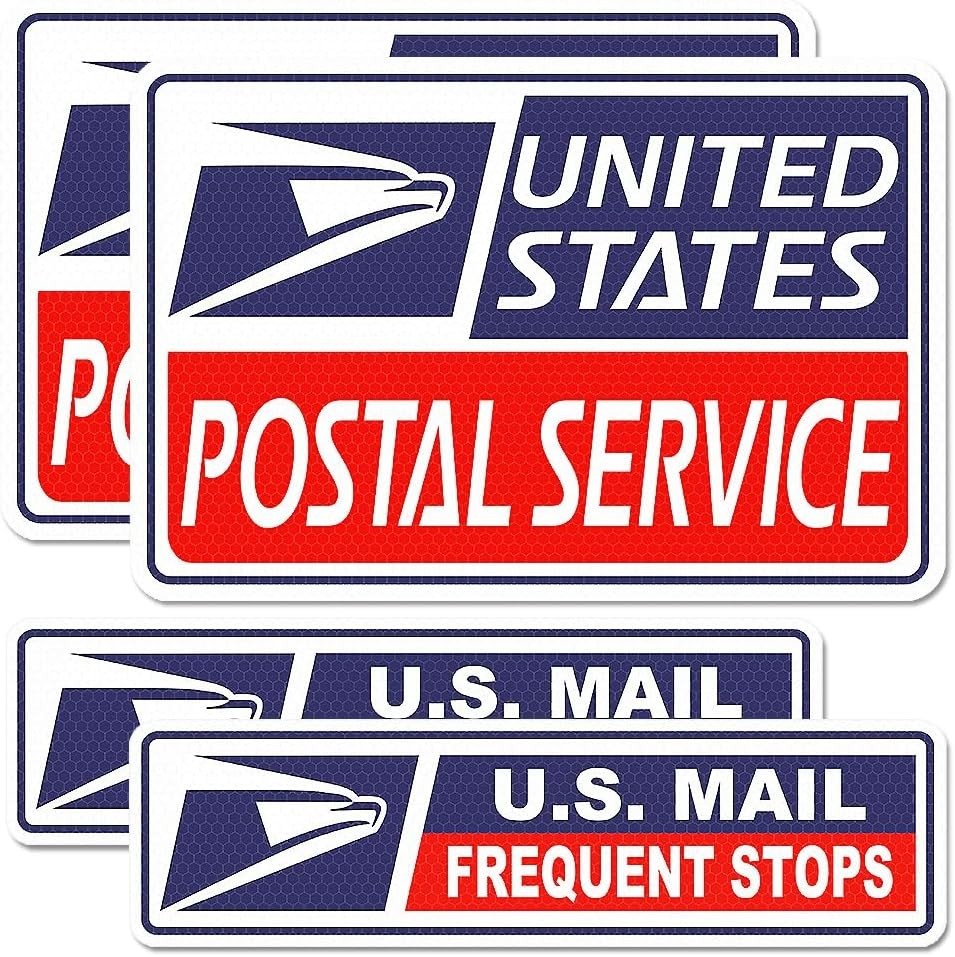 (3 Pack) Reflective U.S. Mail Delivery Magnetic Signs for Rural Carrier – 2 L…