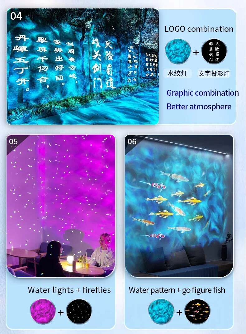 40W-1500W Waterproof Outdoor Ocean Wave Water Ripple GOBO Logo Projector Light