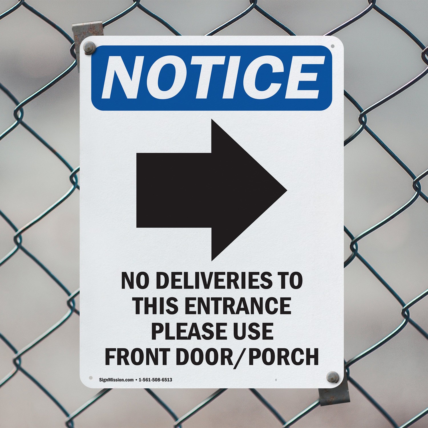 (2 Pack) No Deliveries To This OSHA Notice Sign Decal Metal Plastic
