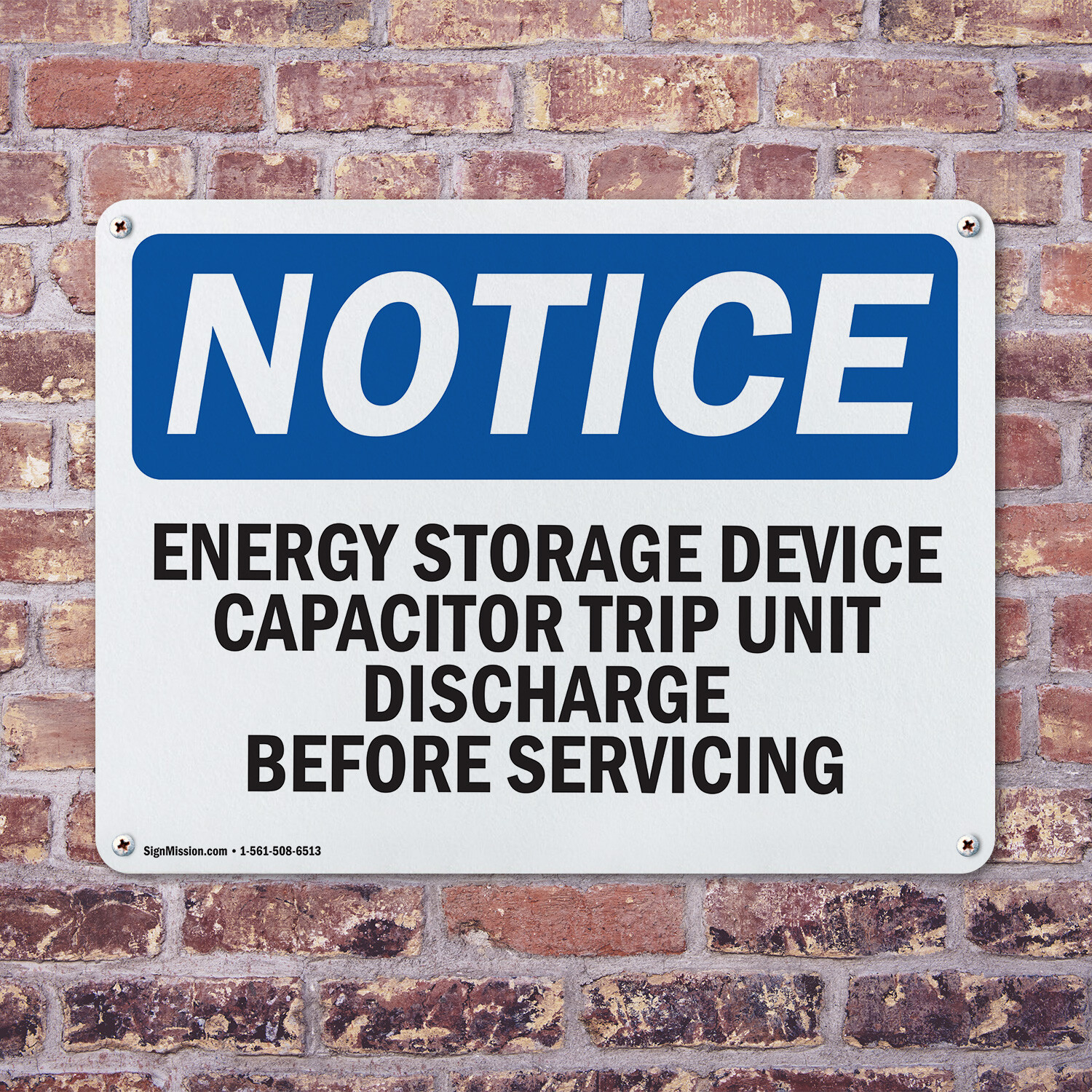 (2 Pack) Energy Storage Device Capacitor Trip Unit OSHA Notice Sign Decal Metal