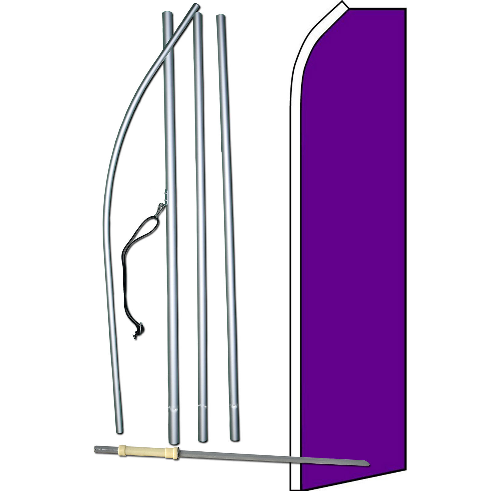 Solid Purple Swooper Flag Kit