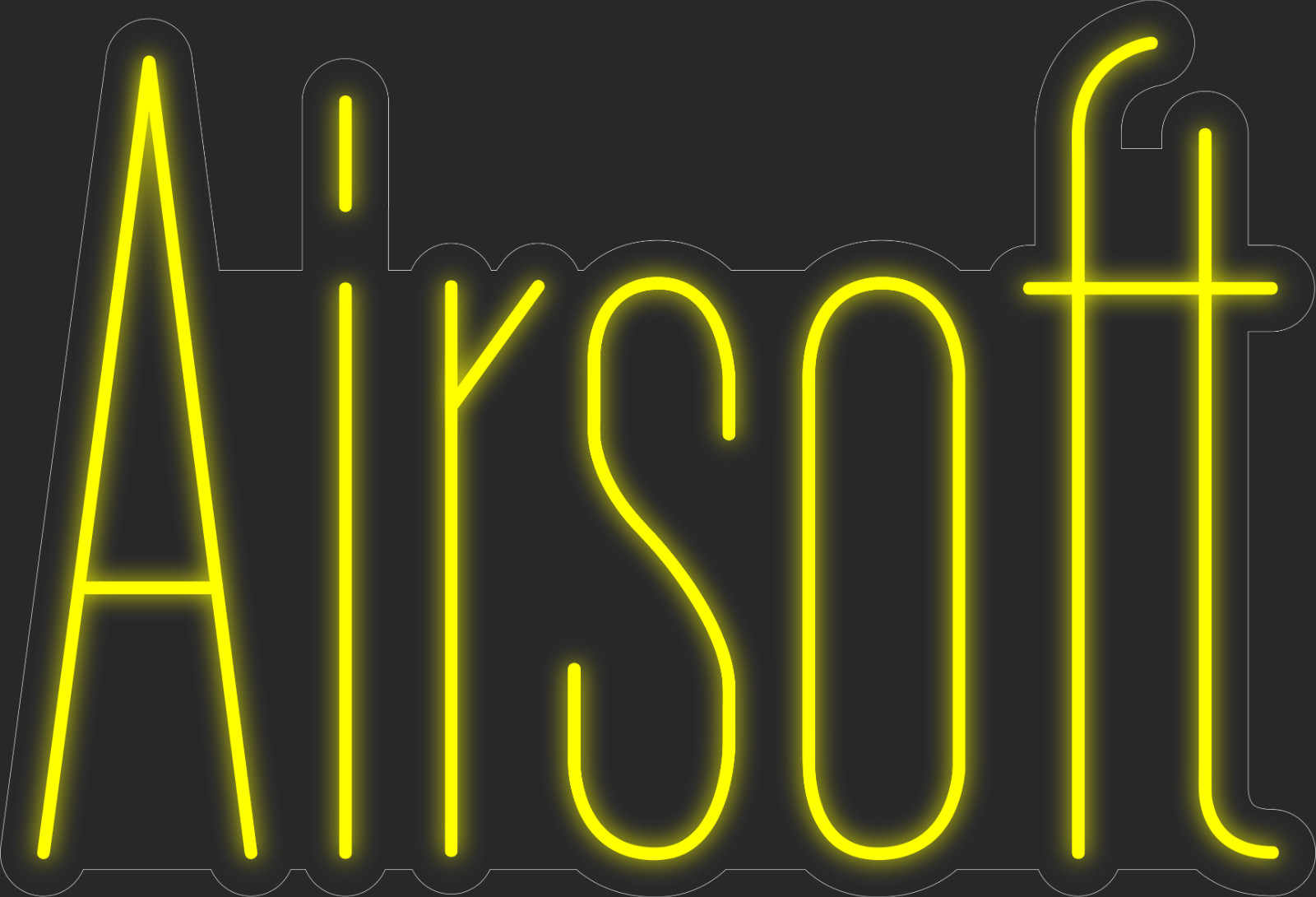 Airsoft Neon LED Sign Business Wall Decor Lighted Store Sign 36 x 24 in.