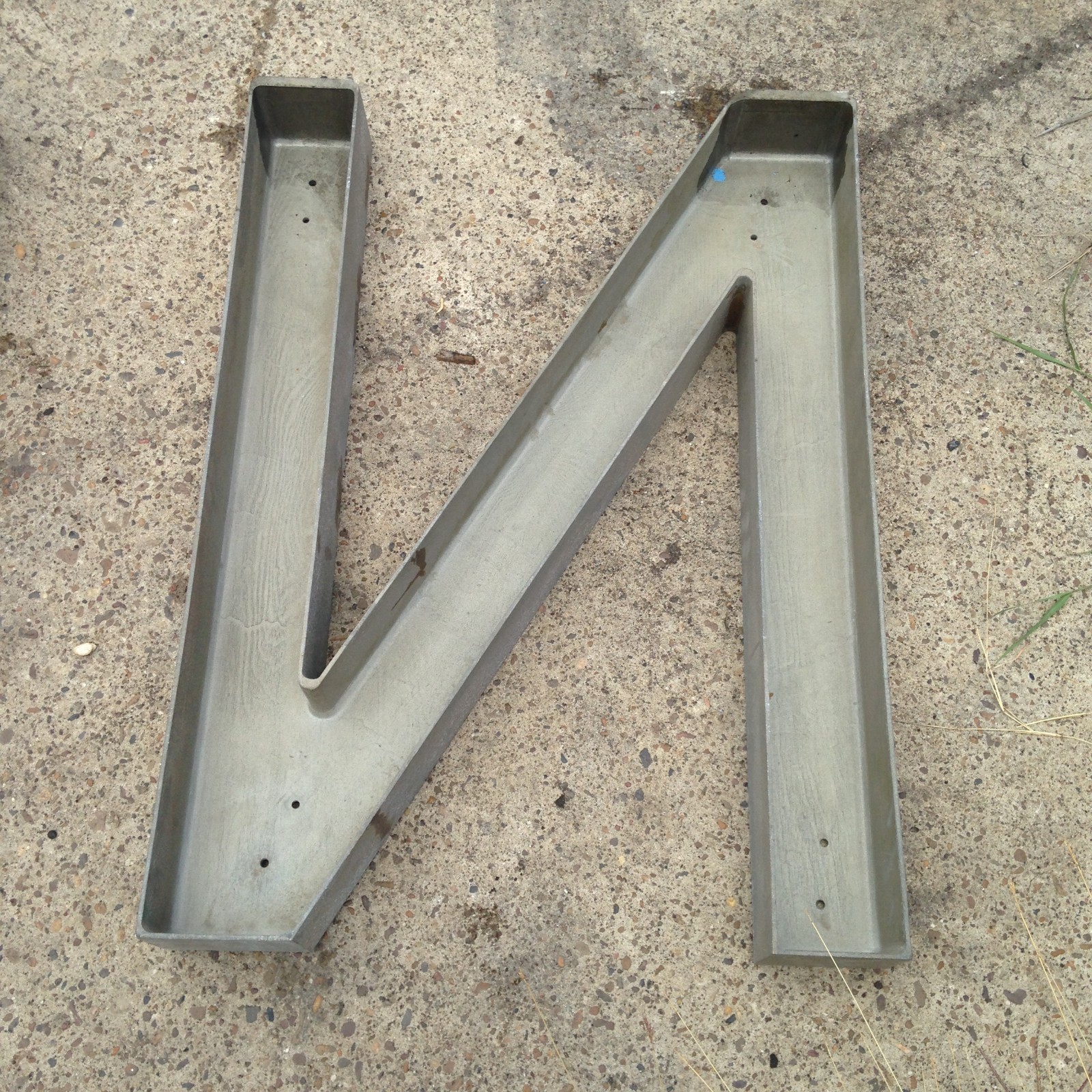 Cast Aluminum Metal Letter N Straight Font 30 in Long Building Sign