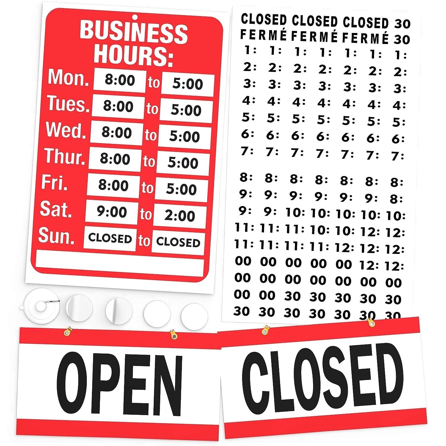 Open Closed Sign for Business – Ideal Office Hours Sign for Glass Door or Win…