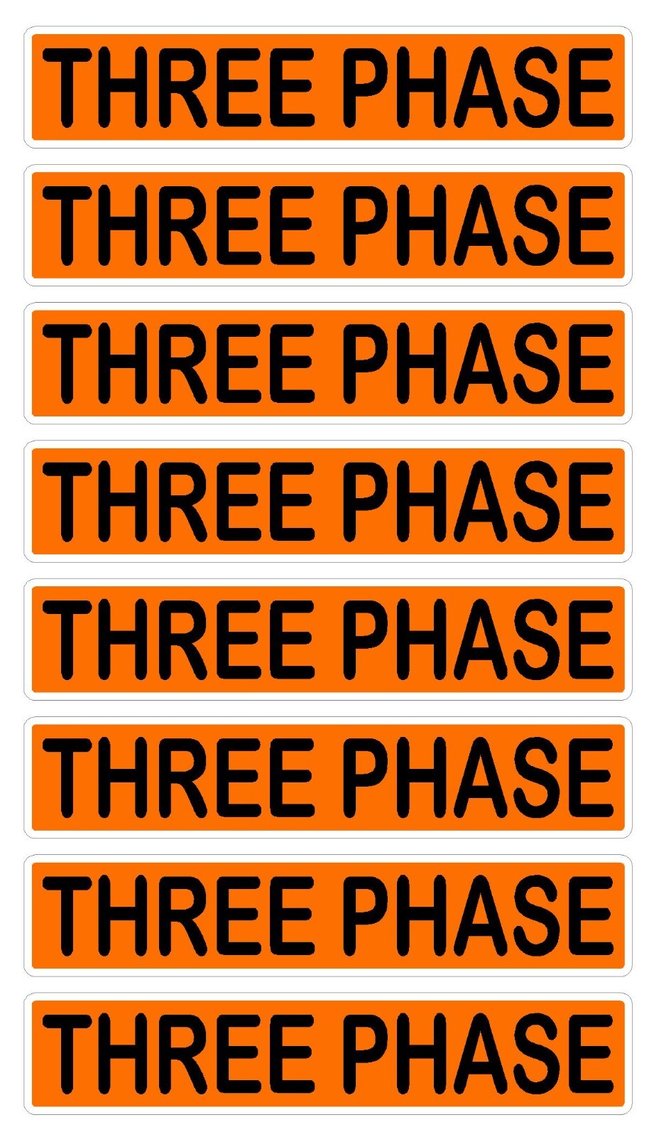 Conduit Line Marker Orange Black 110 115 120 208 220 240 480 Volt 3Phase Sticker