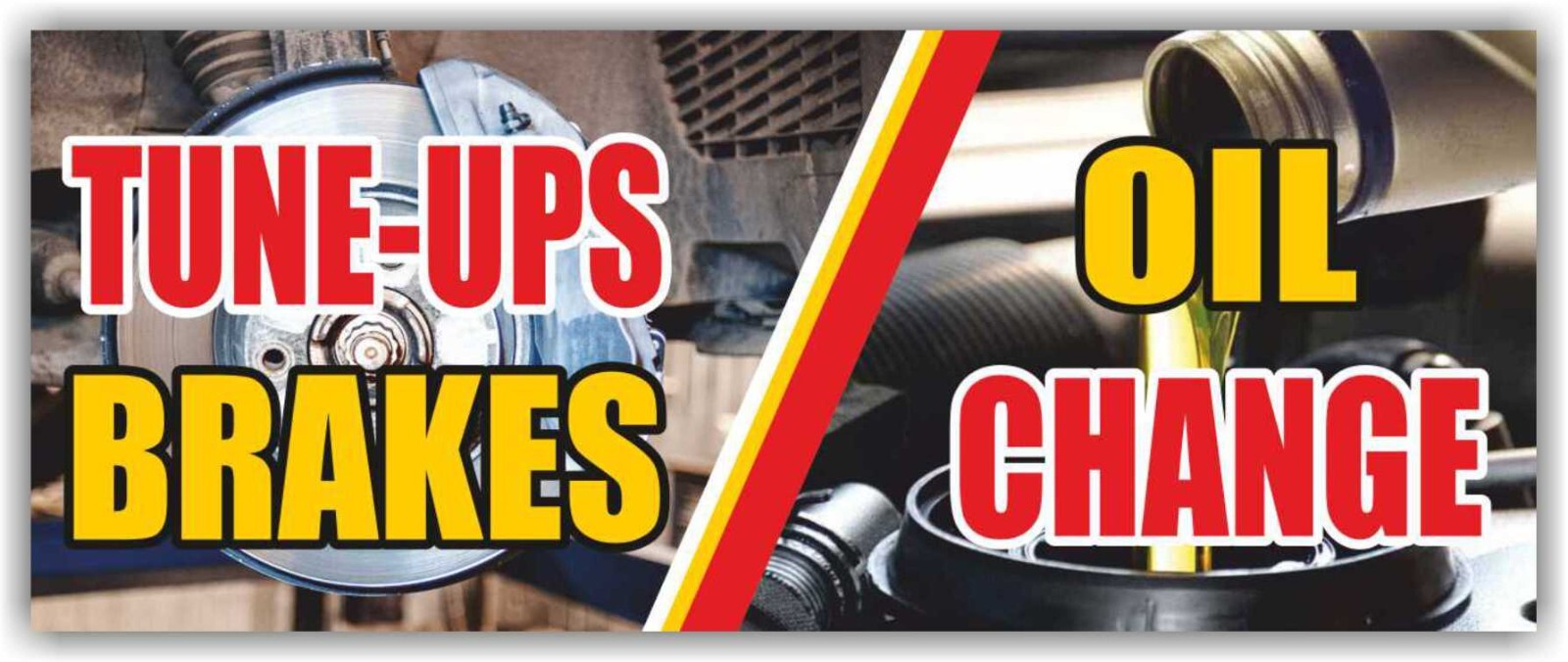 OIL CHANGE Advertising Banner Vinyl Mesh Sign Tune Up Brakes auto repair service