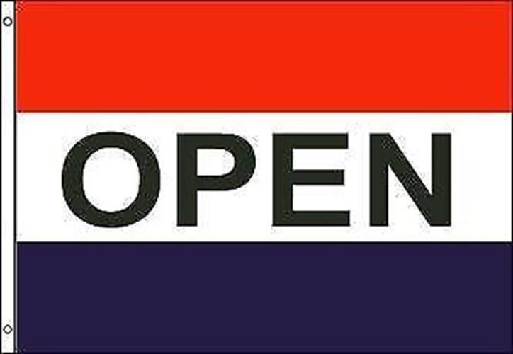 High Quality Open Polyester Flag Banner Sign | 3’x 5′ | All Weather | Sturdy