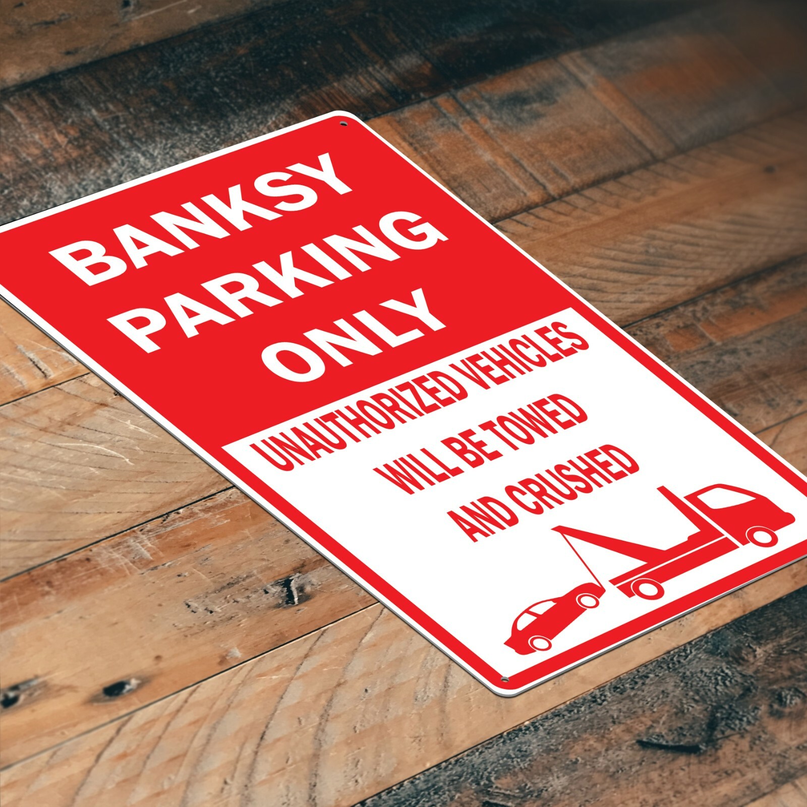 Banksy Funny Parking Only | Novelty Sign | 8×12 Inches | 4 corner holes