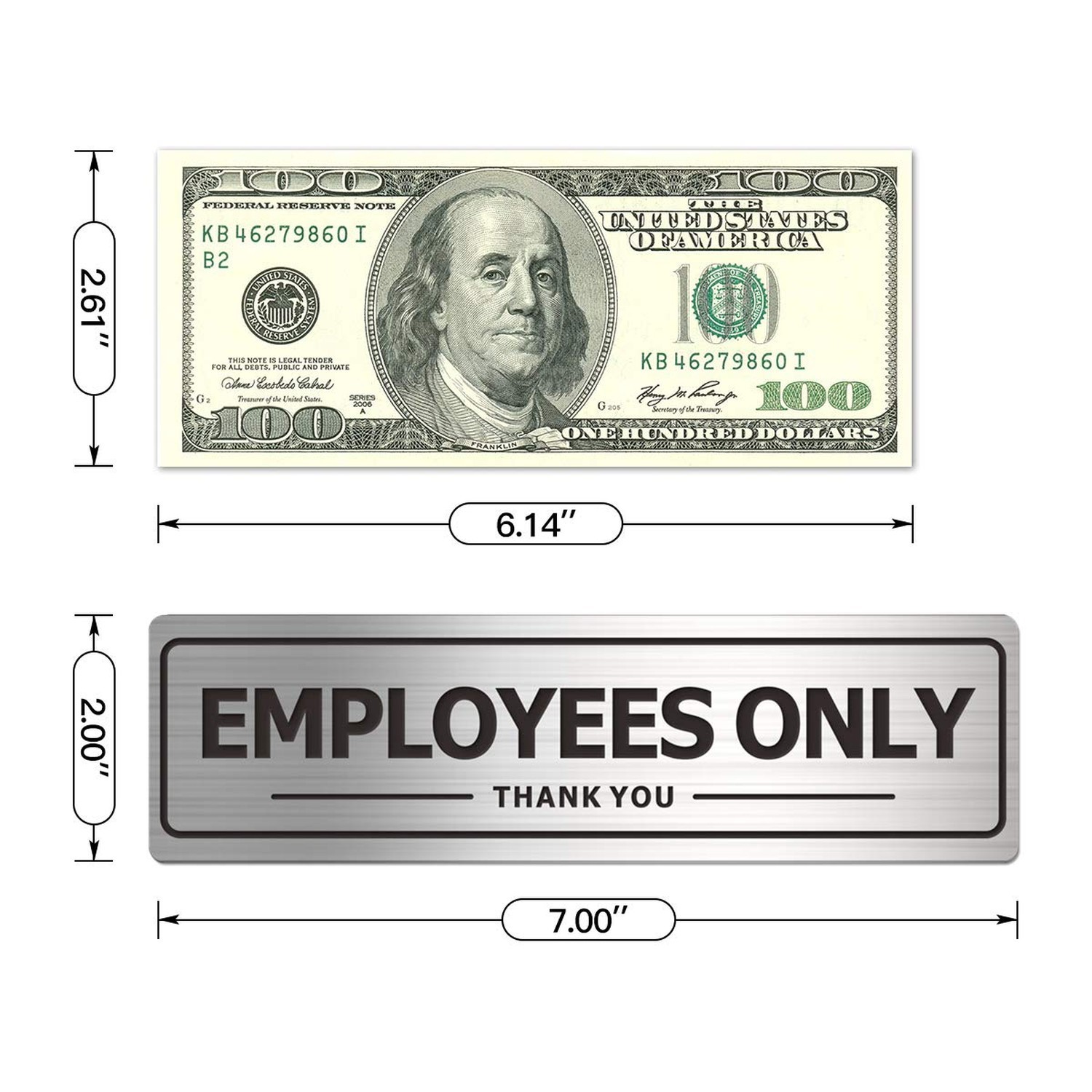Employees Only Sign – 2 Pack Office Door Signs for Business Store Wall – Alum…
