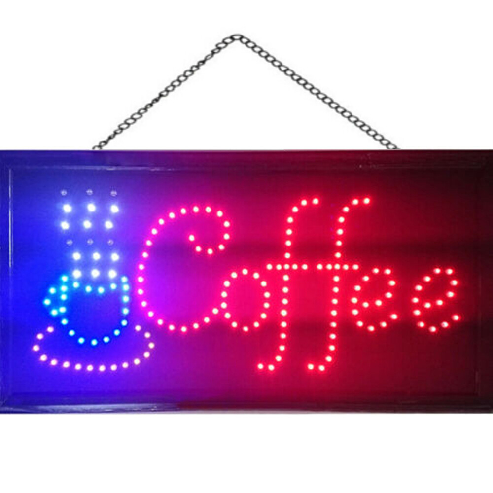 19″x10″ LED Animated Motion Neon Light Coffee Cafe Business Sign On/Off Switch