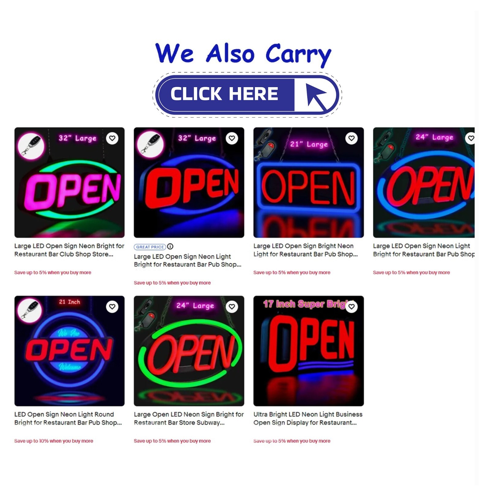 Large LED Neon Open Sign 32″ Light Bright for Restaurant Bar Store Shop Market