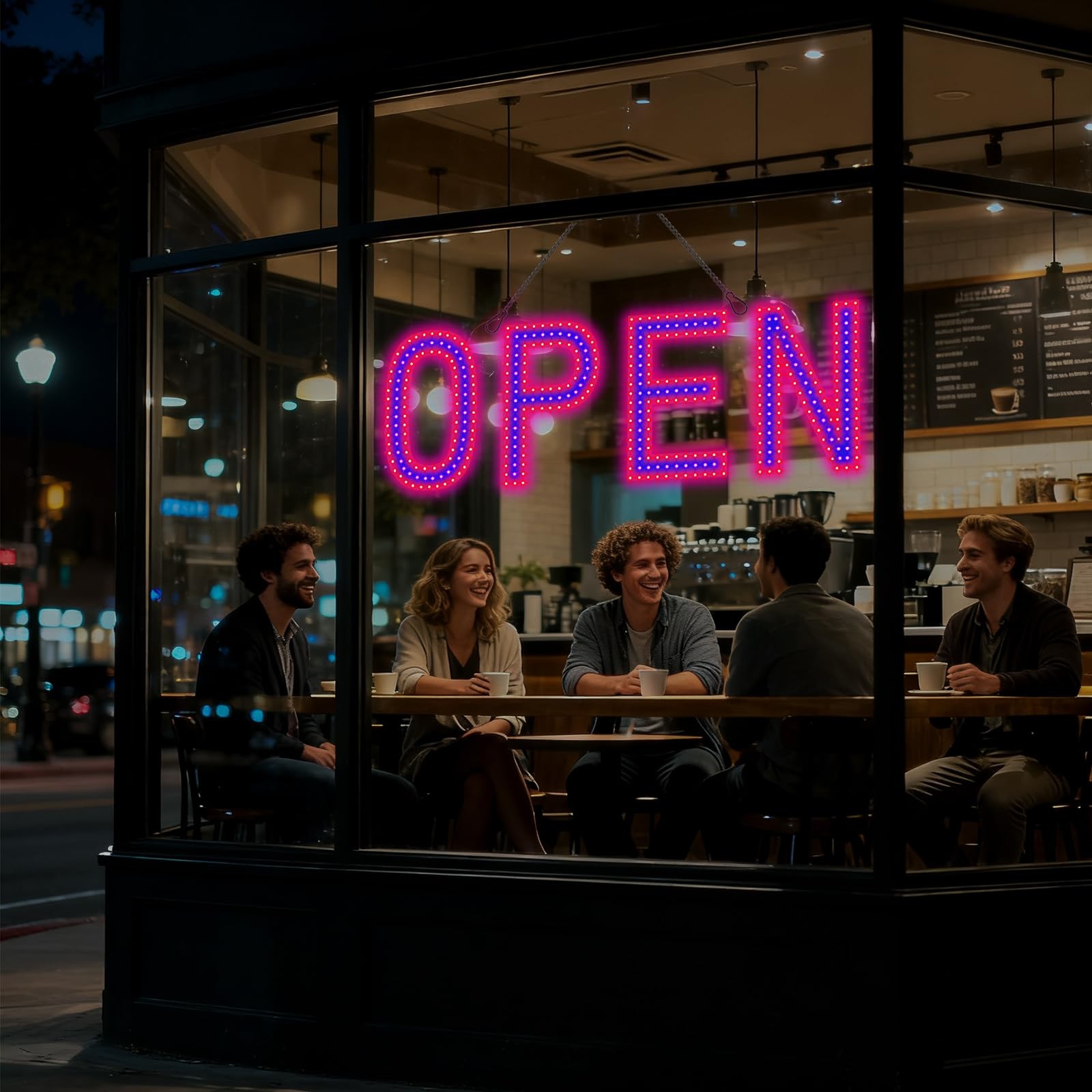 LED Open Signs for Business, 30″x10″ Large Ultra Bright Open Sign with Remote…