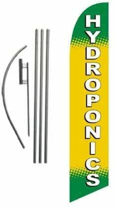 Hydroponics 15ft Feather Banner Swooper Flag Kit – INCLUDES 15FT POLE KIT…