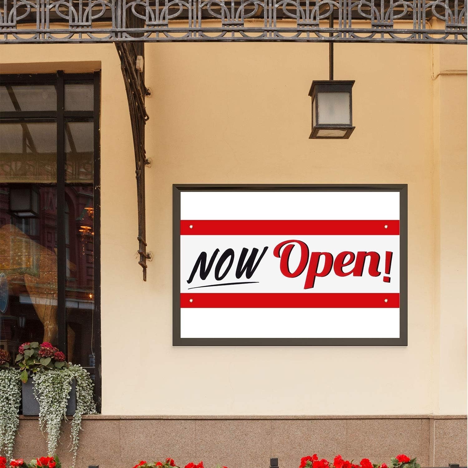 Vibrant Waterproof Polyester Business Entrance Advertisement