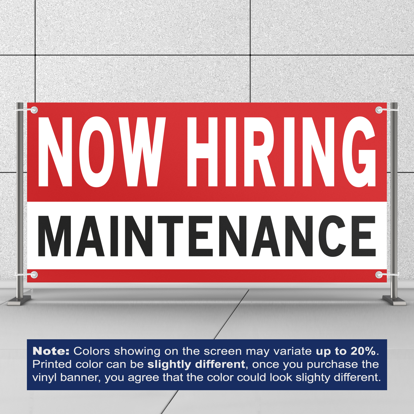Now Hiring Maintenance 13 oz Heavy Duty Vinyl Banner Handyman Jobs Available