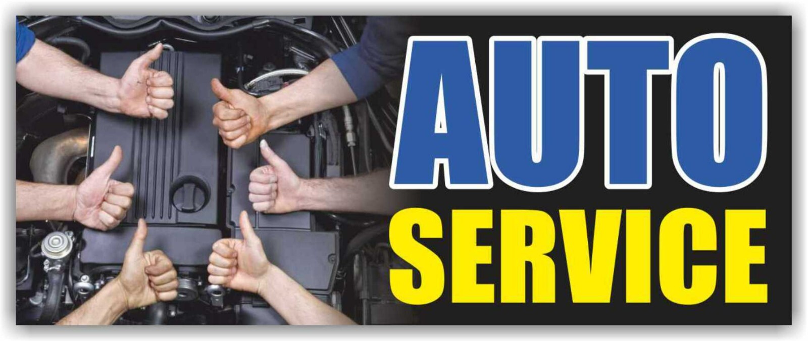 AUTO SERVICE Advertising Banner Vinyl Mesh Sign repair mechanic free estimates