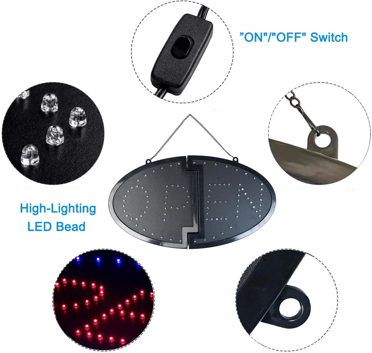 LED Open Signs for Business, Ultra Bright High Visibility Advertisement Board…