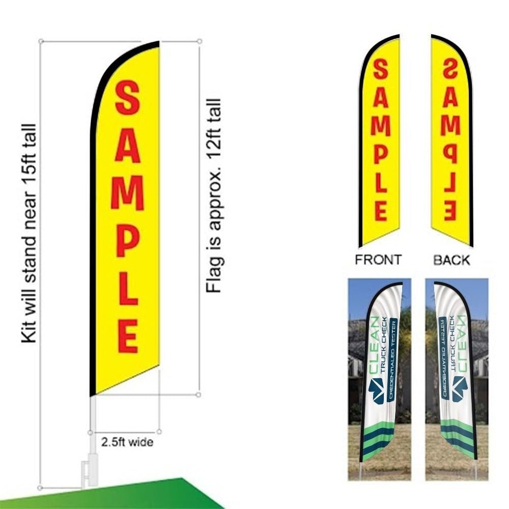 CLEAN TRUCK CHECK Credentialed Tester 12FT Tall Swooper Feather Flag with…