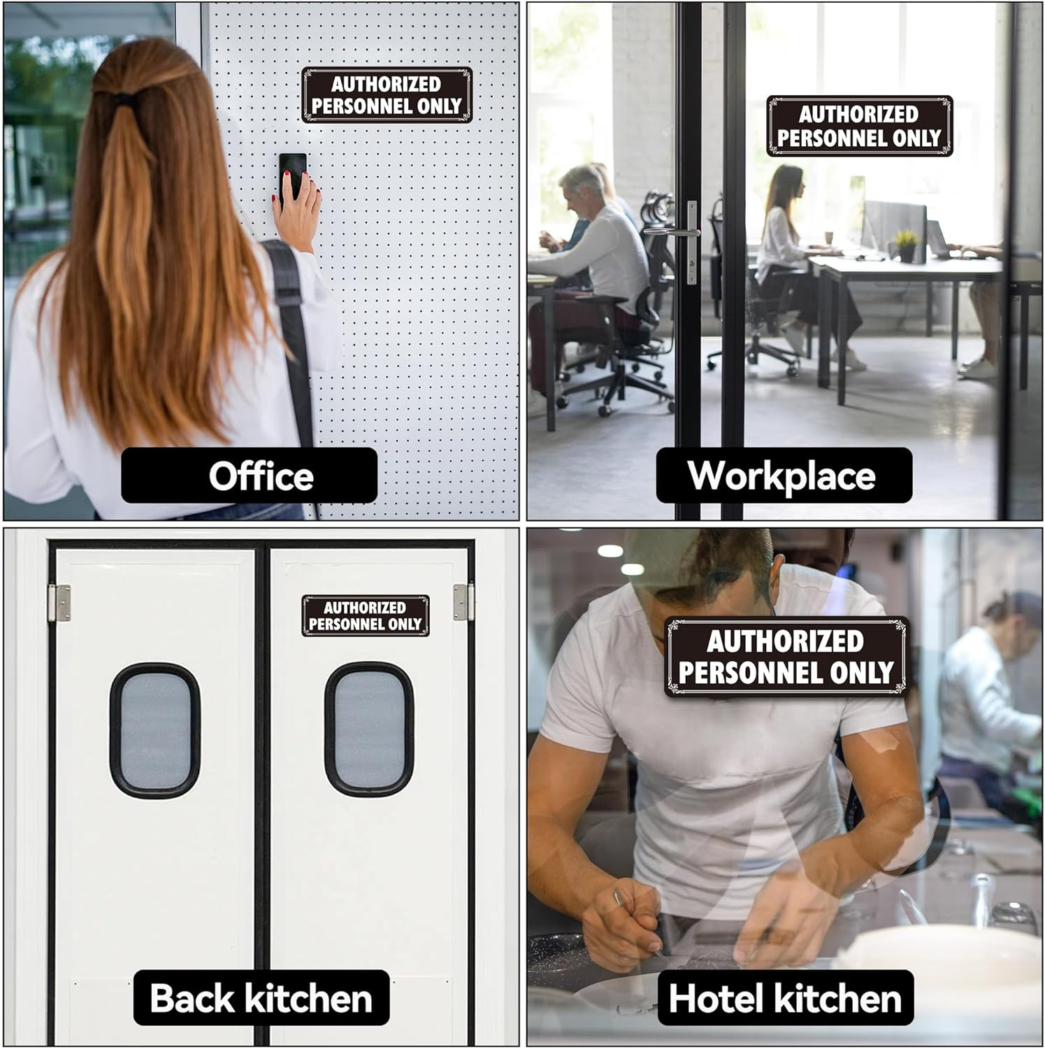 Authorized Personnel Only Sign 4 Pcs Heavy Duty Aluminum Door Signs Easy Install