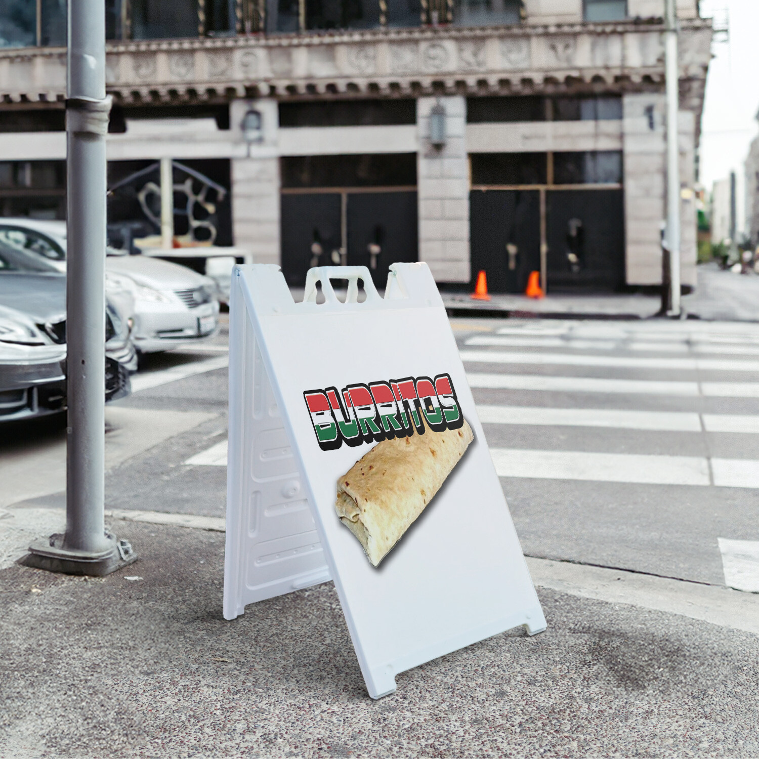 A-frame Sidewalk Burritos 24″ x 36″ Double Sided A-Frame Sidewalk Sign