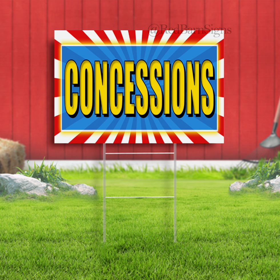 CONCESSIONS Yard Sign with Optional Sizes (Made in the USA)