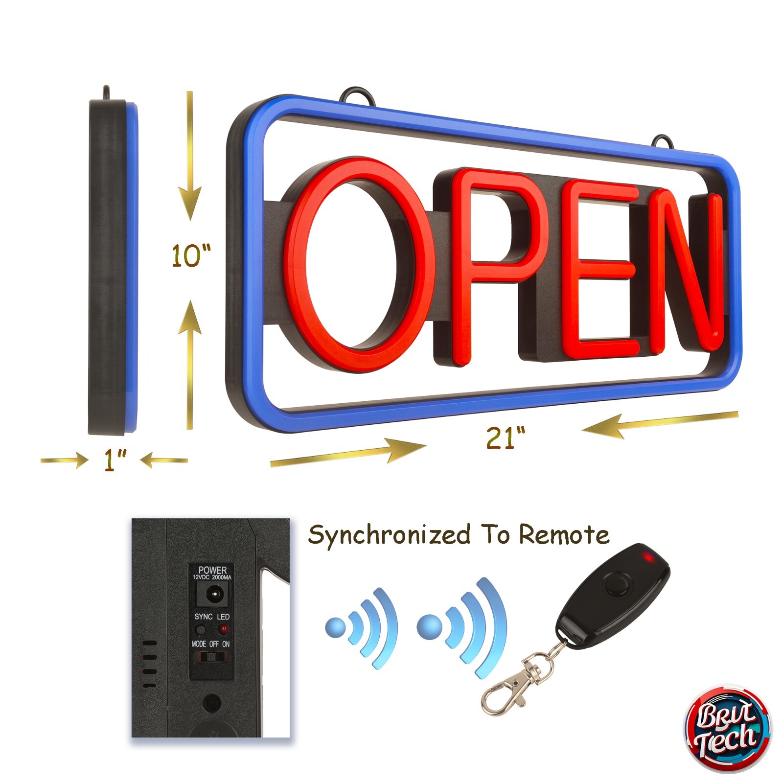 Open Sign For Business LED Neon 21″ Large Light Bright Restaurant Bar Store Shop