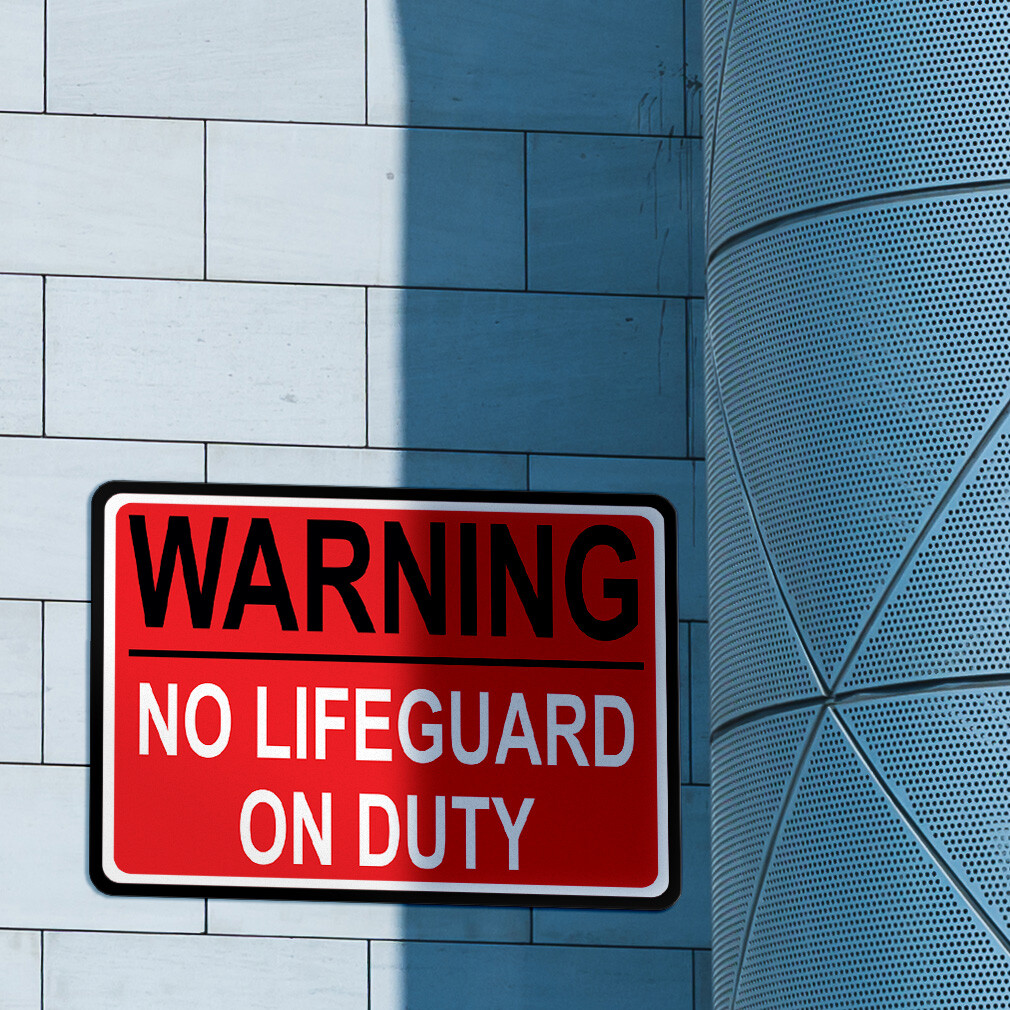 Horizontal Metal Sign Pool Aluminum A Warning Weatherproof Street Signage