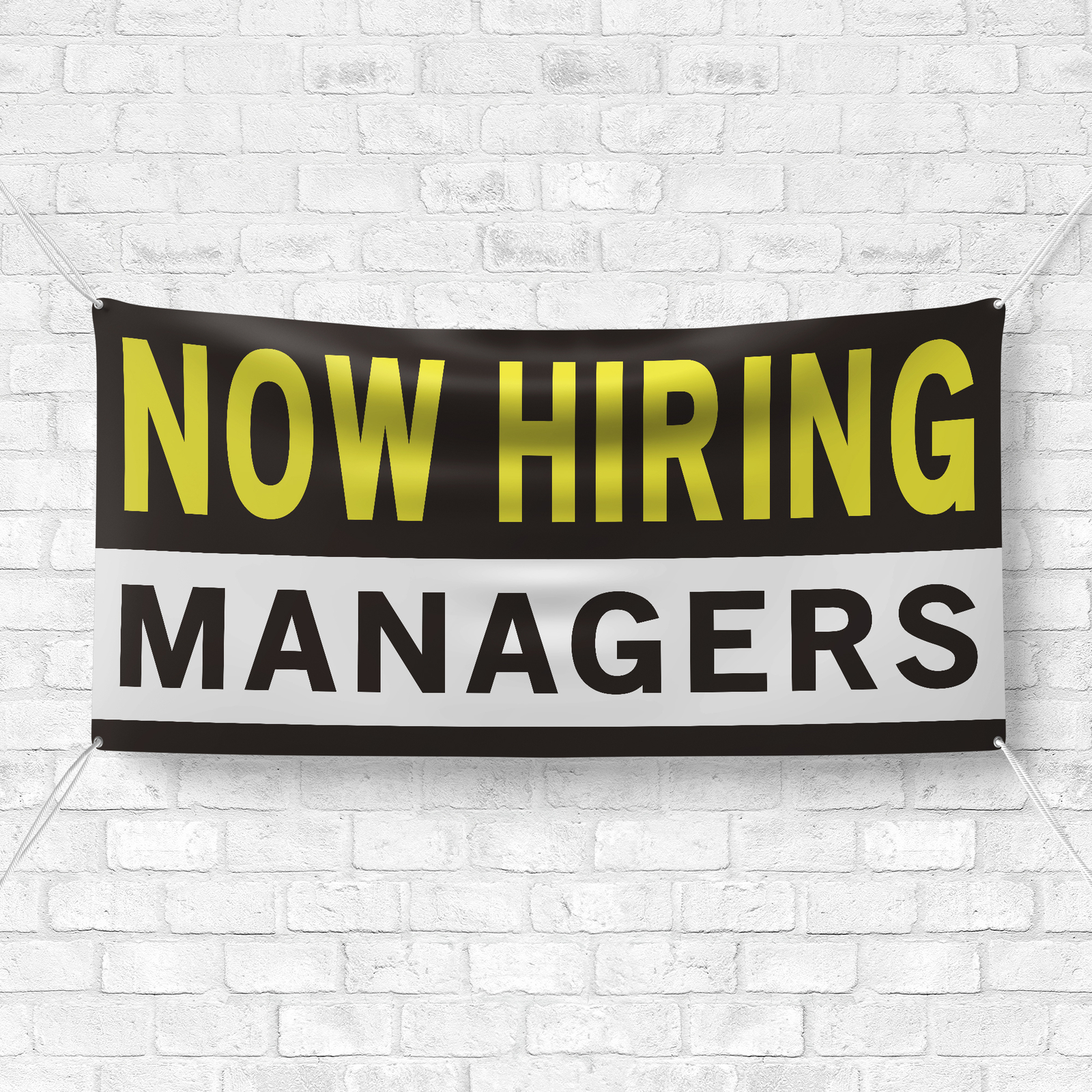 Now Hiring Managers 13 oz Heavy Duty Vinyl Banner General Manager Help Wanted