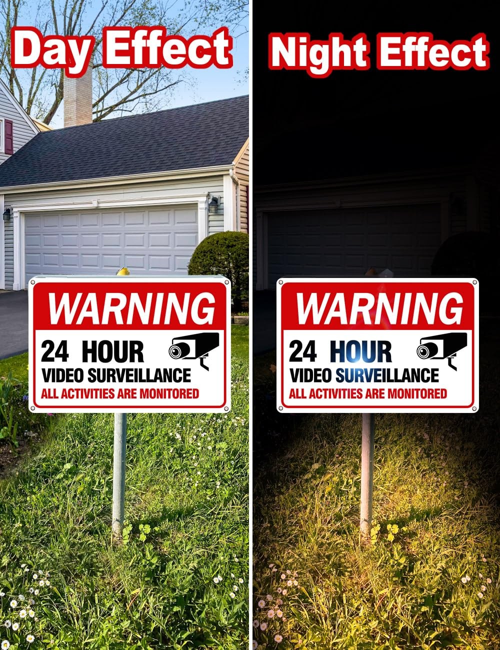 Video Surveillance Warning Signs Reflective Waterproof 4 Pack