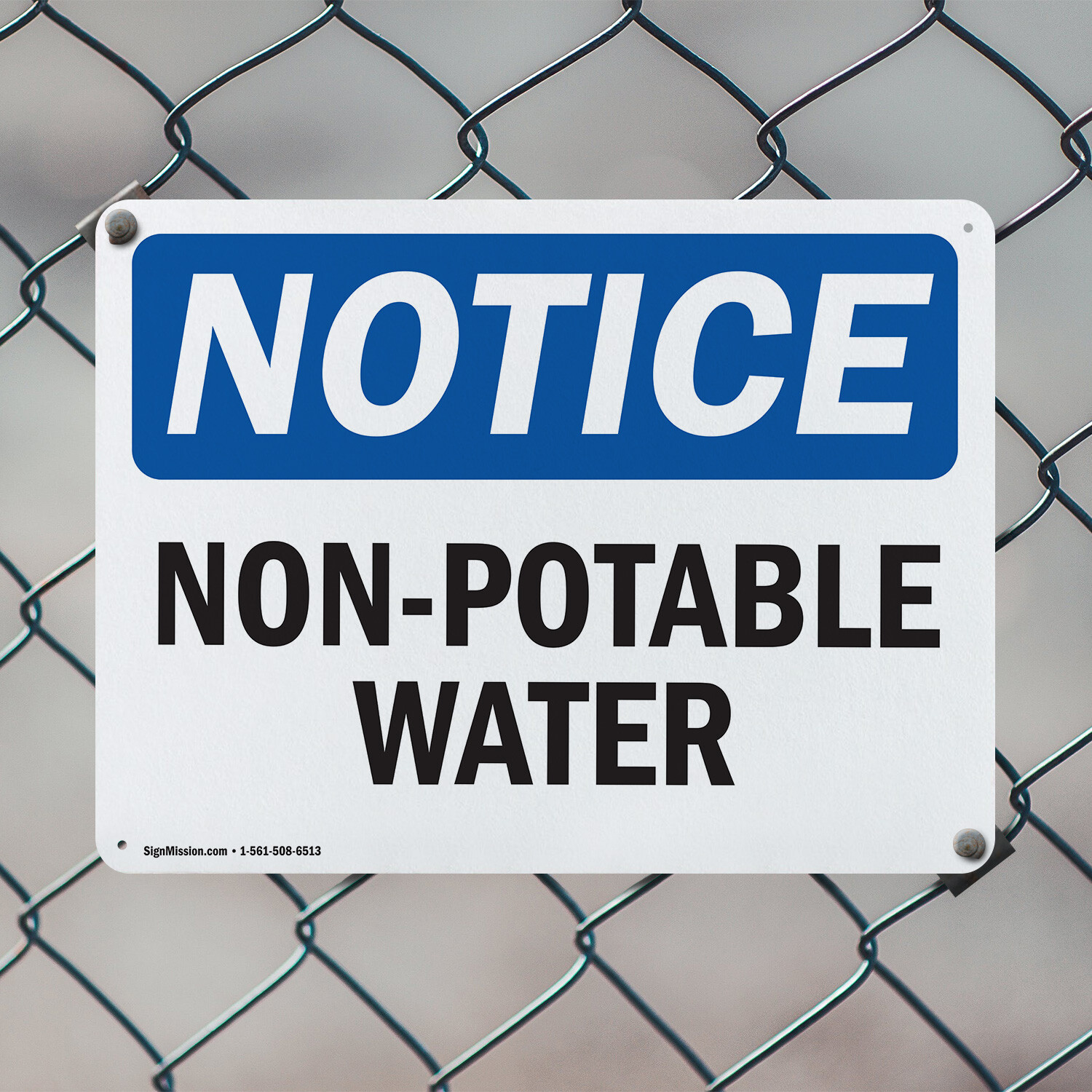(2 Pack) Non-Potable Water OSHA Notice Sign Decal Metal Plastic