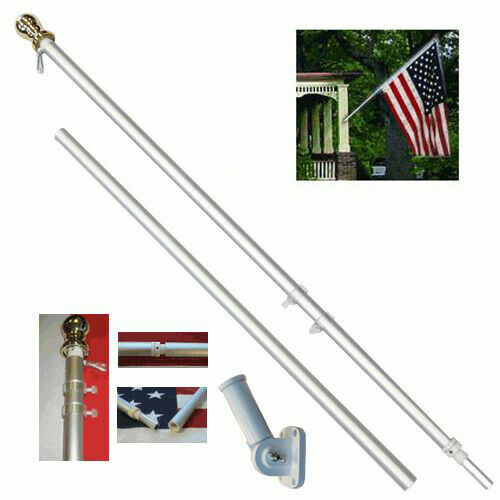 6ft Flag Pole Tangle Free Flag Pole Spinning Residential Wall Pole Kit Bracket S