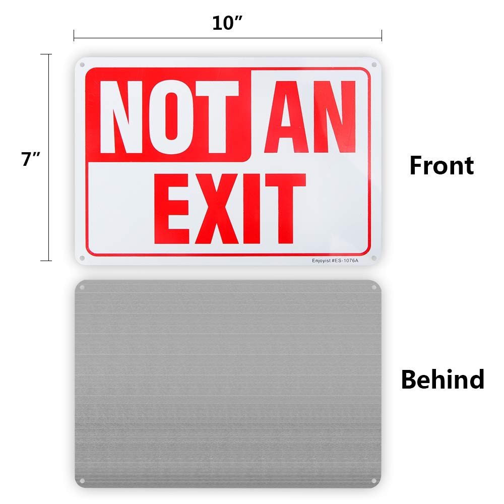 2PCS Not an Exit Sign 10″x7″ Reflective Rust-Free Aluminum UV-Protected