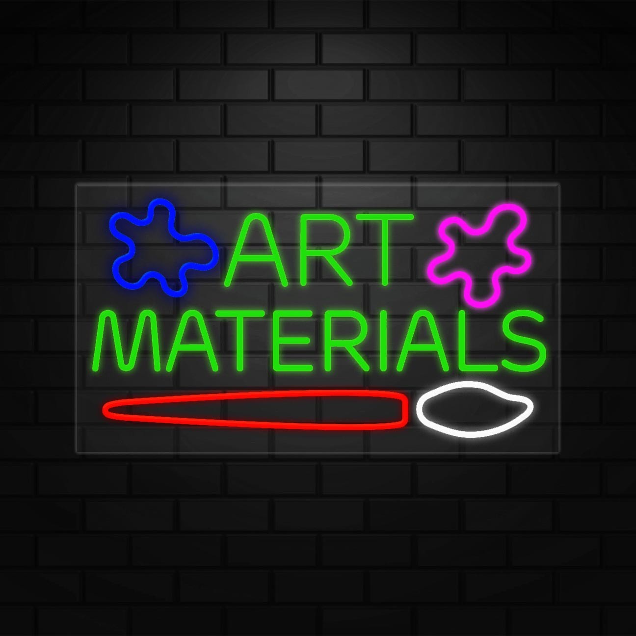 Art Materials Sign for Business Displays | LED Flex Neon | 37″W x 20″H x 1″D