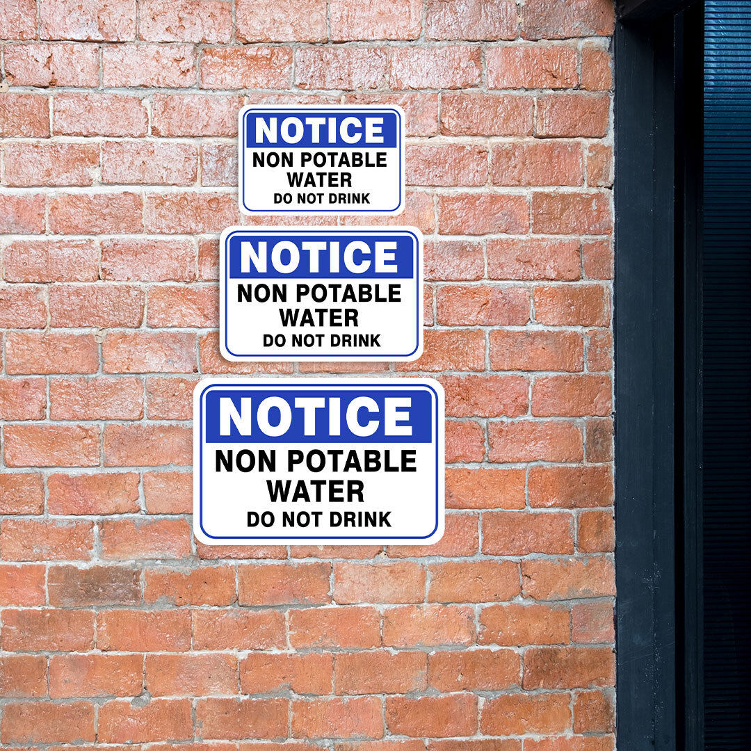 Classic Framed Plus Notice Non Potable Water Do Not Drink Door or Wall Sign |