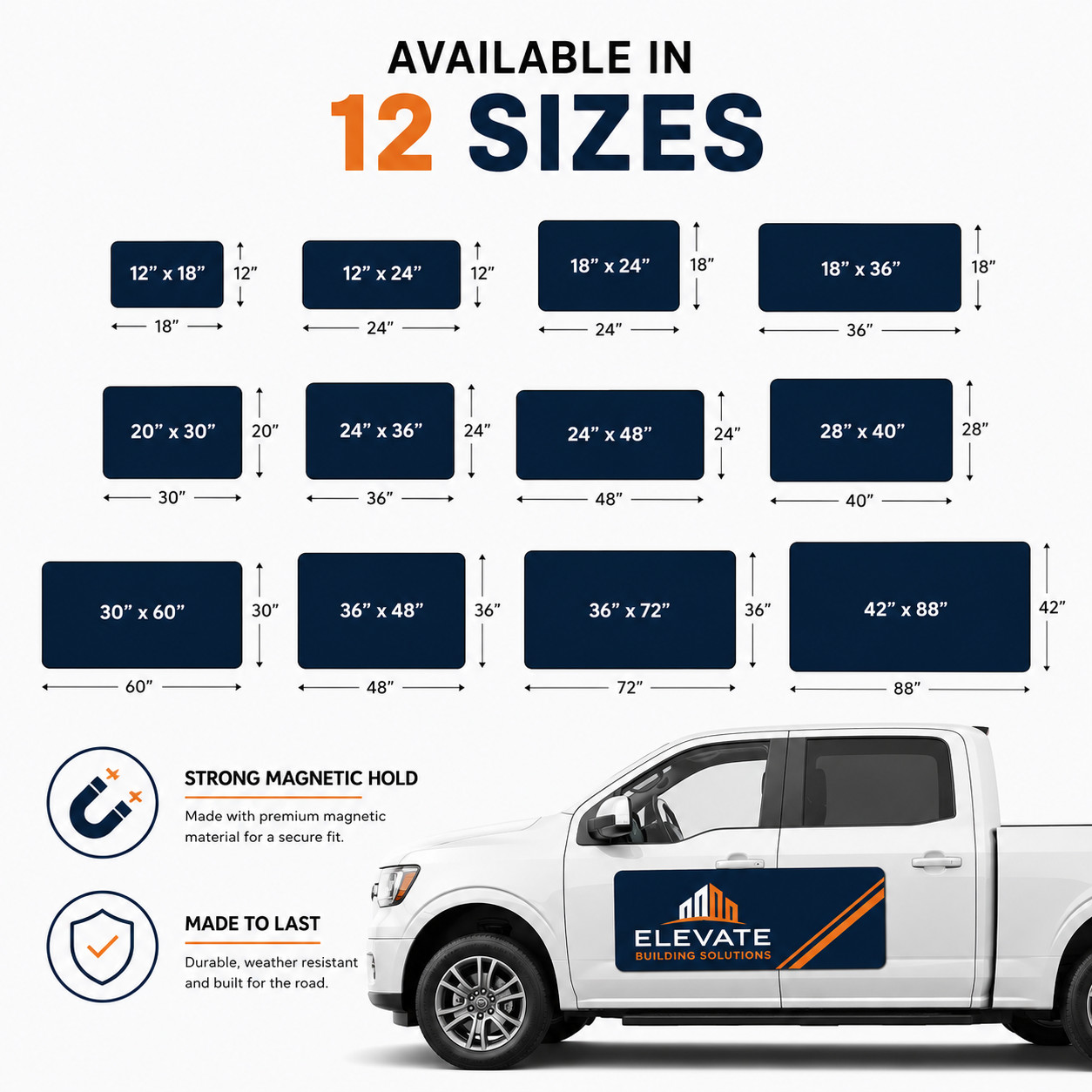 Custom Print Rectangle Car Magnet. Personalized Car Truck Van Door Magnet Sign