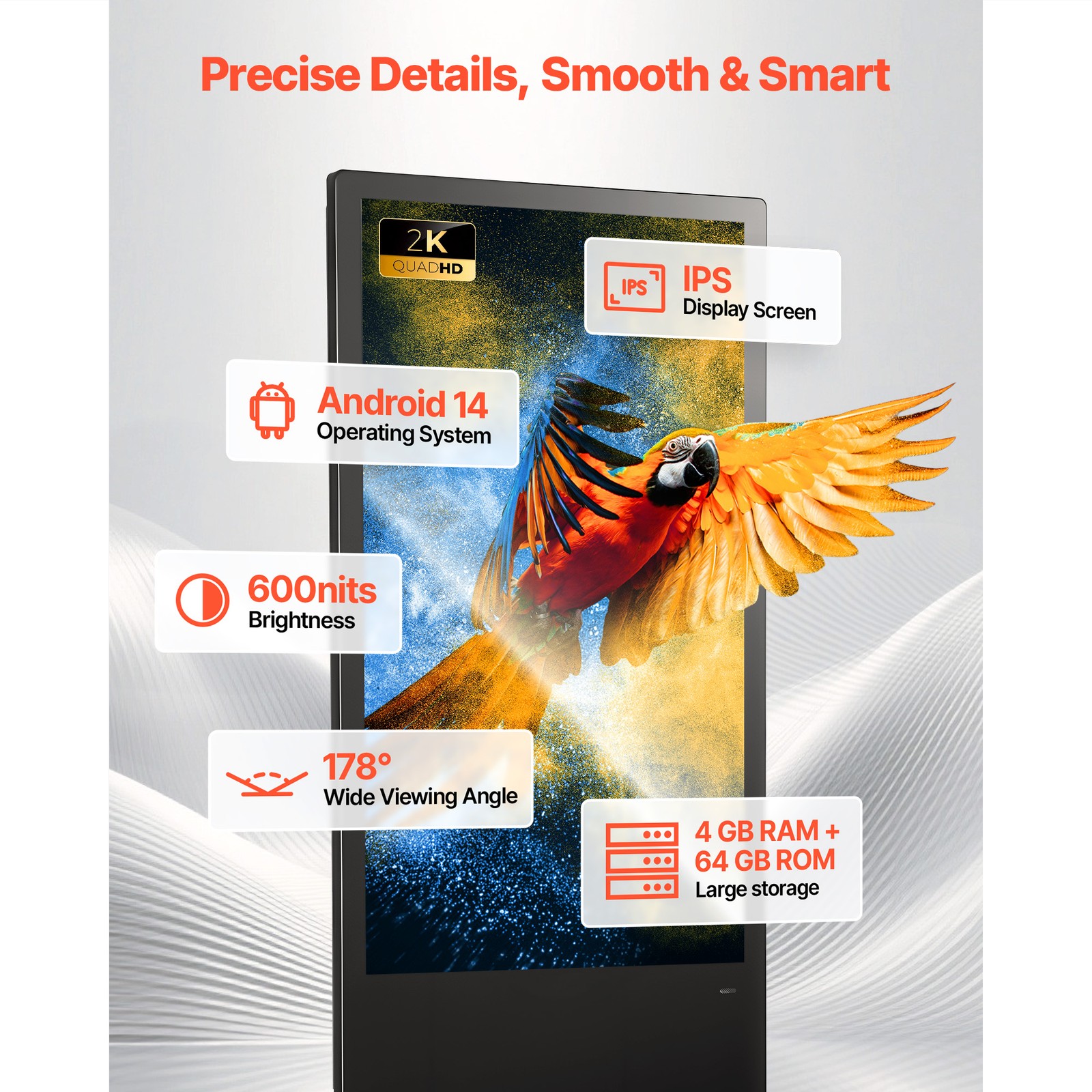 Uimoso 43 in Indoor Digital Signage Floor Standing LCD Advertising Display Kiosk