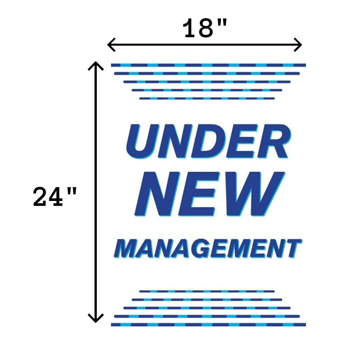 Under New Management Retail Window Display Paper Signs | Pack of 6 | 18″w x 24″h