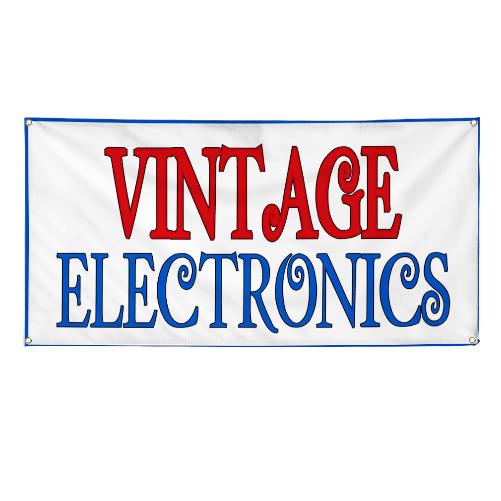 Vinyl Banner Multiple Sizes Vintage Electronics Vintage 0 Outdoor