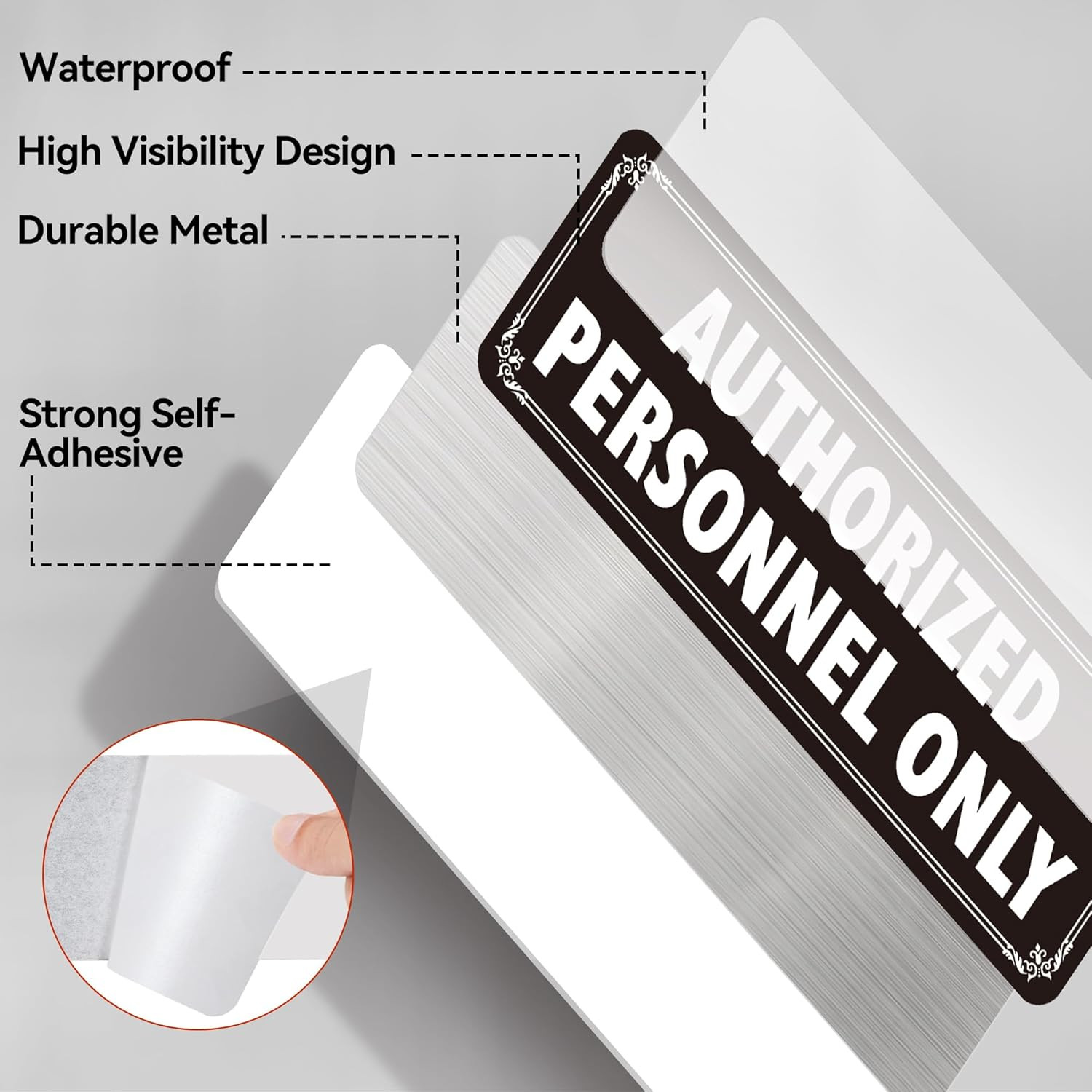 Authorized Personnel Only Sign 4 Pcs Heavy Duty Aluminum Door Signs Easy Install