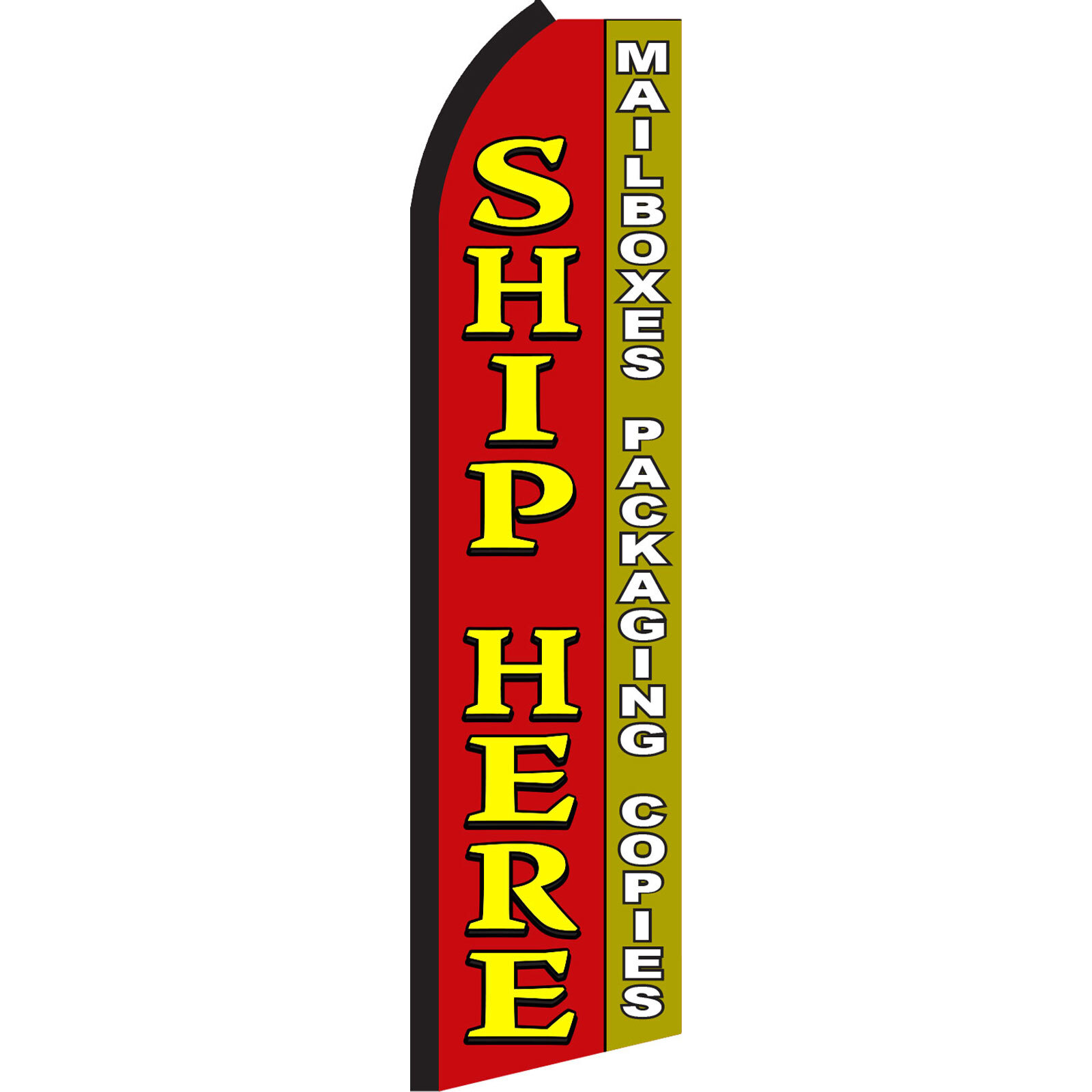 Ship Here 2 1/2 ft X 11 1/2 ft Polyester Swooper Flag