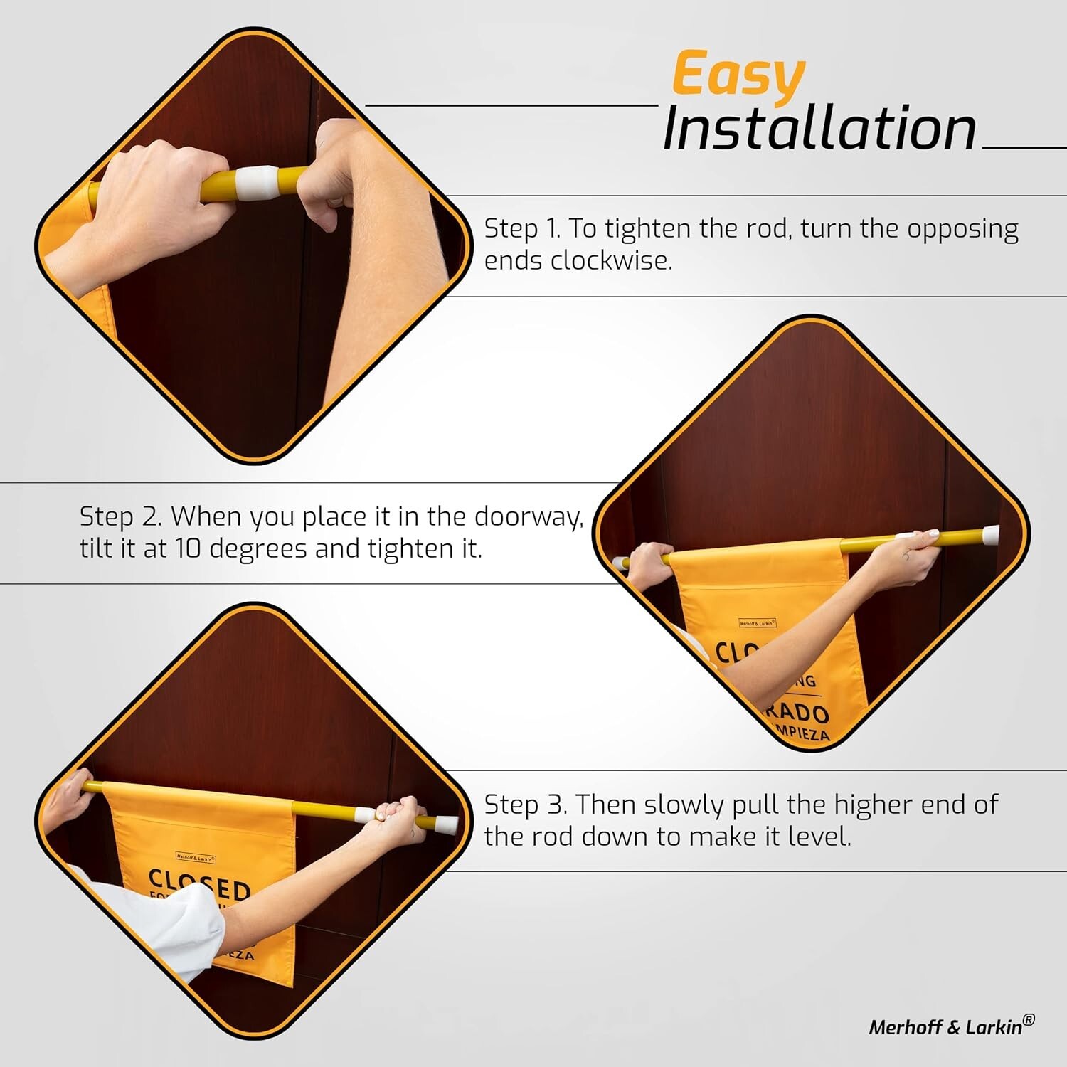 Closed For Cleaning Sign | English, Spanish & French | 28-53 Inch Expandable