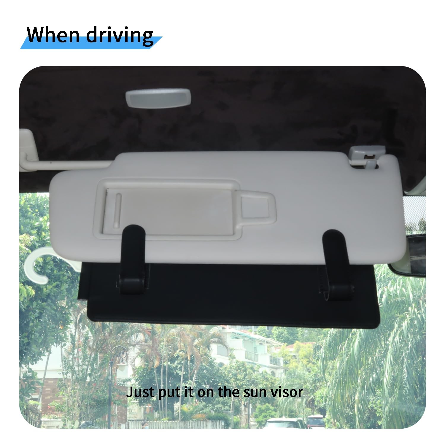 Yuoyar Handicap Placard Holder, Portable Transparent Universal, black