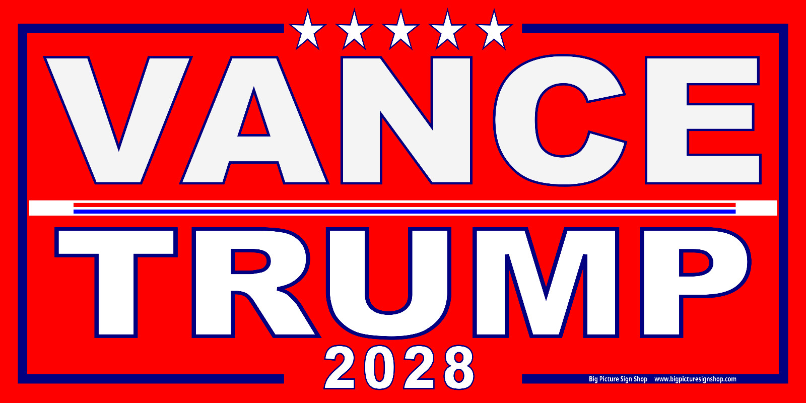 VANCE TRUMP 2028 -HUGE Banners-3 Choices Rd Wh Blu-45 Sizes-USA