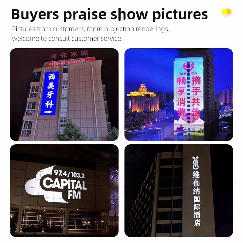Outdoor 600W IP67 LED Gobo Projector Advertising Logo Light Rotating Glass Gobos