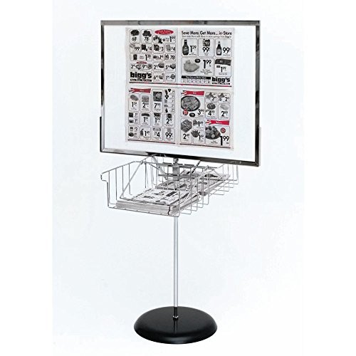 Newspaper Ad Floor Stand Chrome Metal Double Page – 64″H