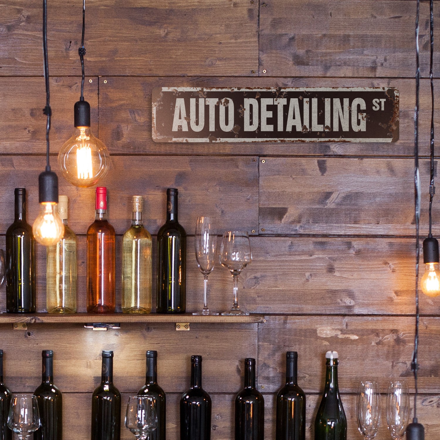 AUTO DETAILING Vintage Style Street Sign car dealership workshop detailing