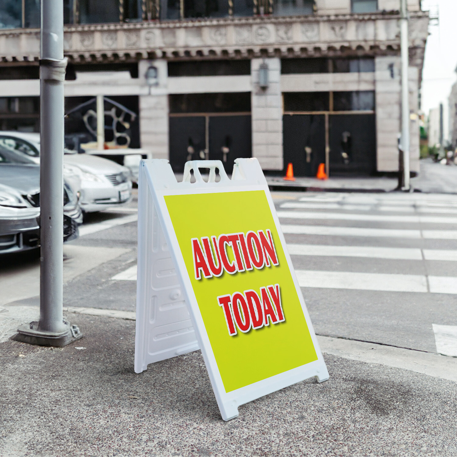 A-frame Sidewalk Auction Today 24″ x 36″ Double Sided A-Frame Sidewalk Sign