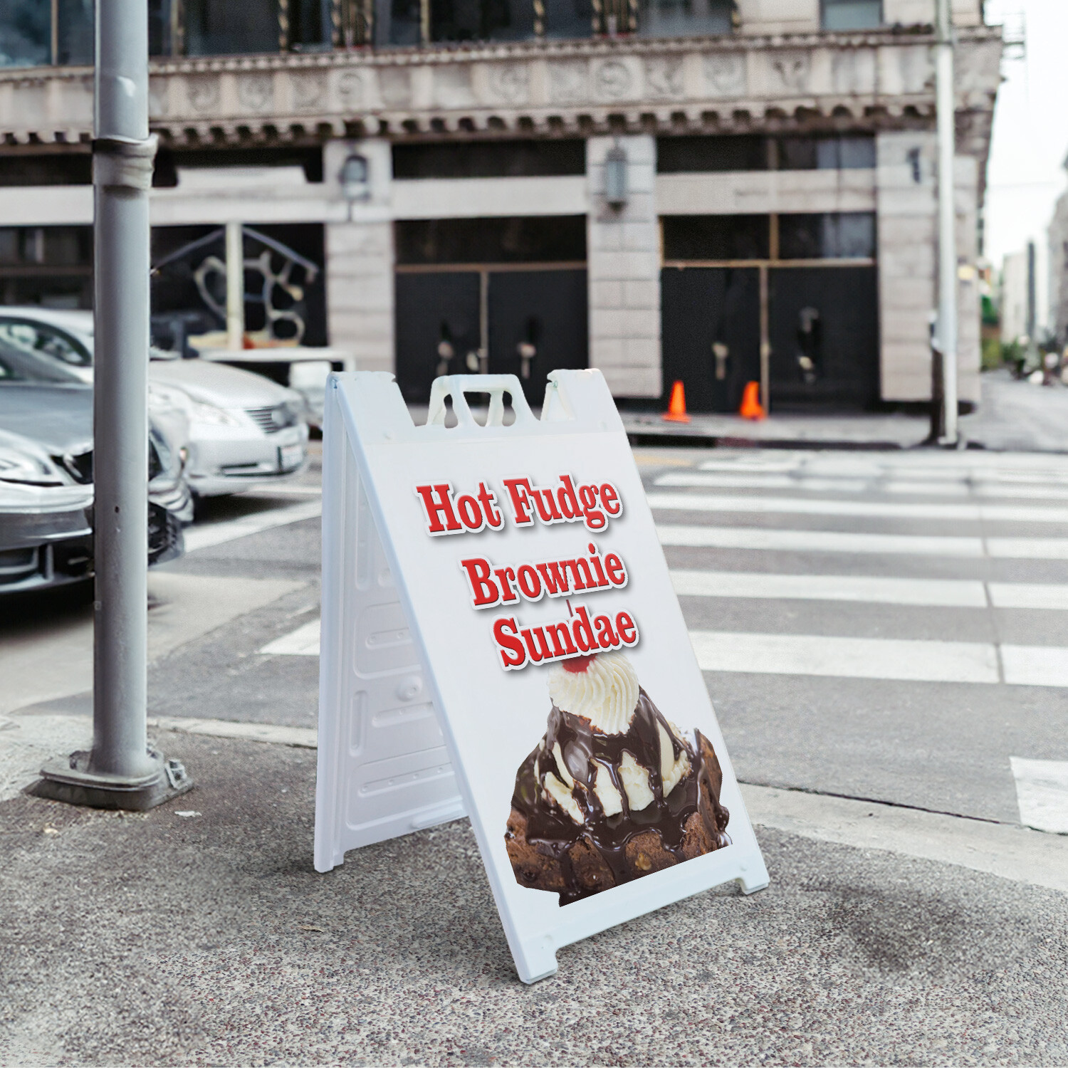 A-frame Sidewalk Hot Fudge Brownie Sundae 24″ x 36″ Double Sided A-Frame Sidewal