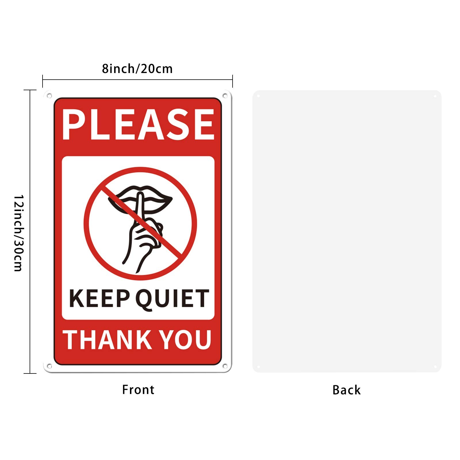 Mute Sign 8×12 Inch 35 Mil Aluminium Home Office Commercial Use UV Waterproof