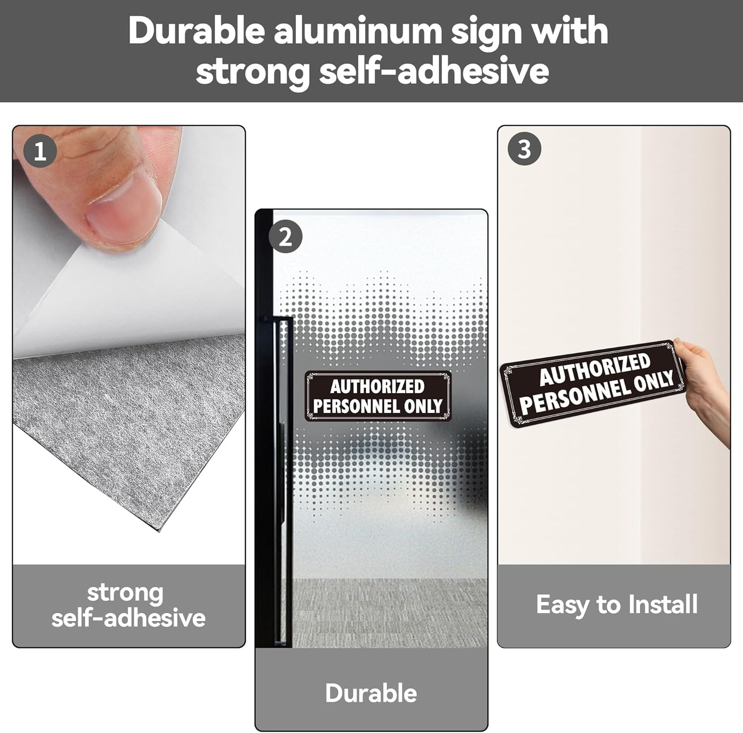 Authorized Personnel Only Sign 4 Pcs Heavy Duty Aluminum Door Signs Easy Install